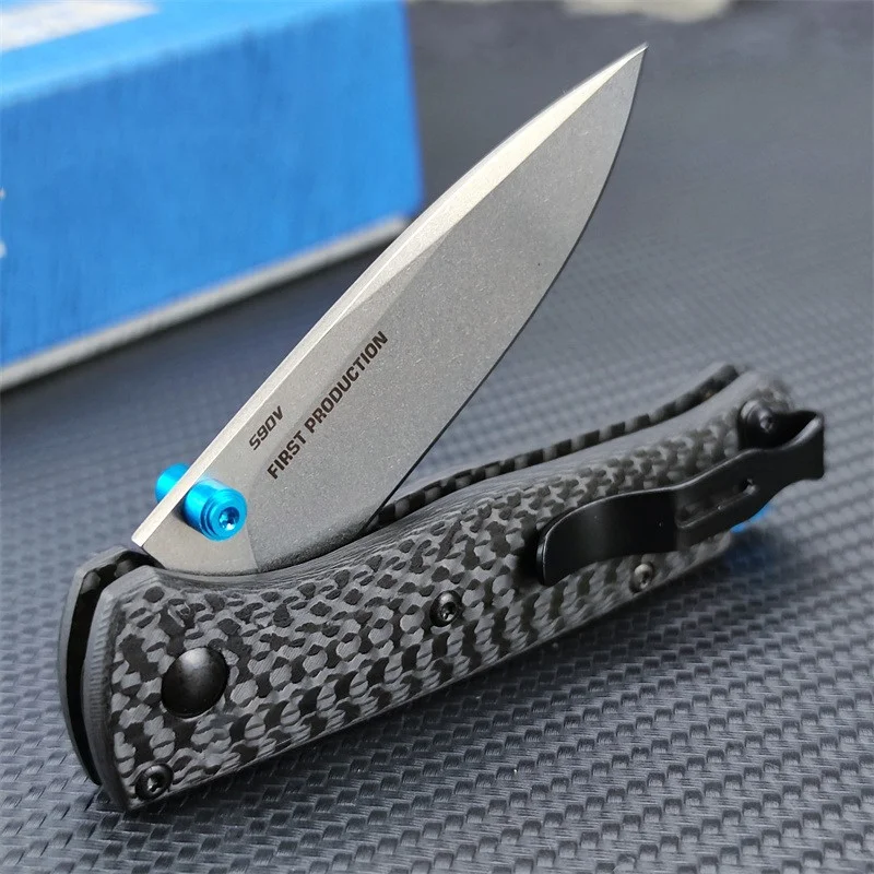 

Top Quality BM 533-3 Folding Knife S35V Steel Blade Carbon Fiber Handle Outdoor Hunting Survival Portable Equip Men‘s Gift