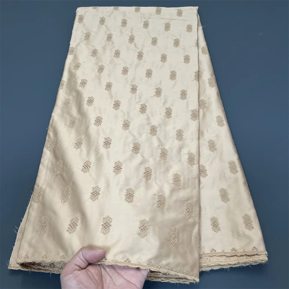 

Африканская нигерийская кружевная ткань с вышивкой, новейшая, женская, свадебное платье, тюль, хлопчатобумажная ткань на метр, высокое качество, 2025,5 ярдов