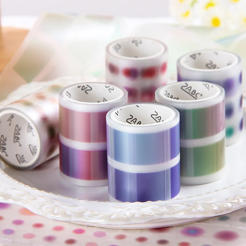 1Style 6Rolls/box Color Flow Series Boxed Tape DIY Handbook Scrapbook Envelope Seal Stickers Mug Phone Case Photo Frame