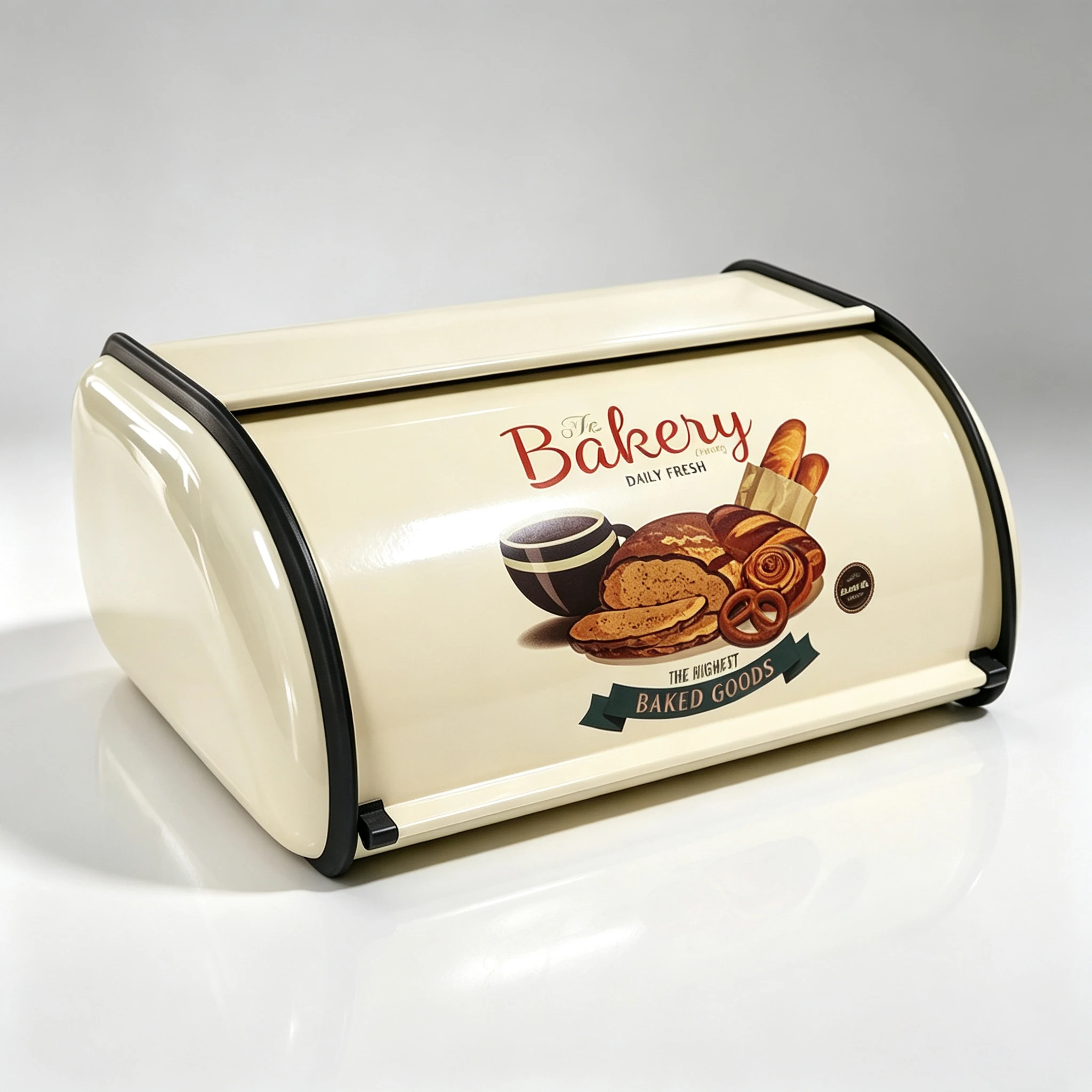 SOTECH Vintage Metal Bread Box with Roll-Top Lid - Rustic Kitchen Countertop Bread Storage Bin