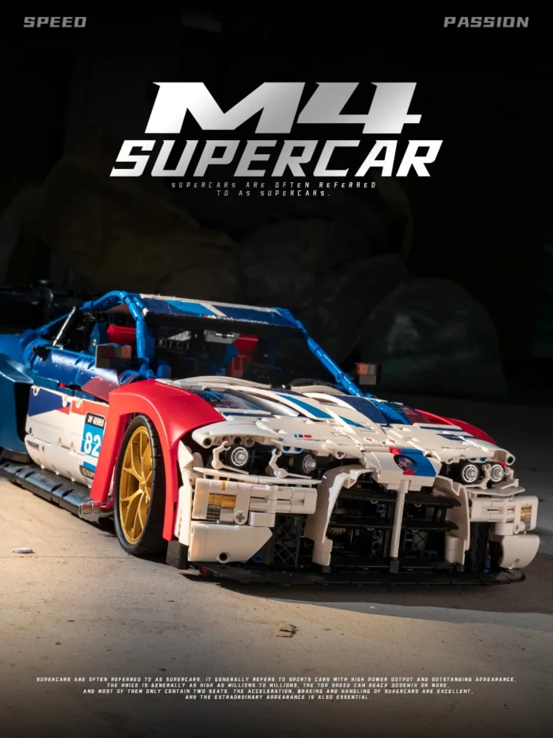 M4 Leistungsstarker Supersportwagen Baukasten MOC JD040 ﻿ Technisches High-Tech-Sportrennwagen-Modell Bausteine Sammelbares Kreatives Spielzeug Erwachsenengeschenke 4556 Teile – Detail 4