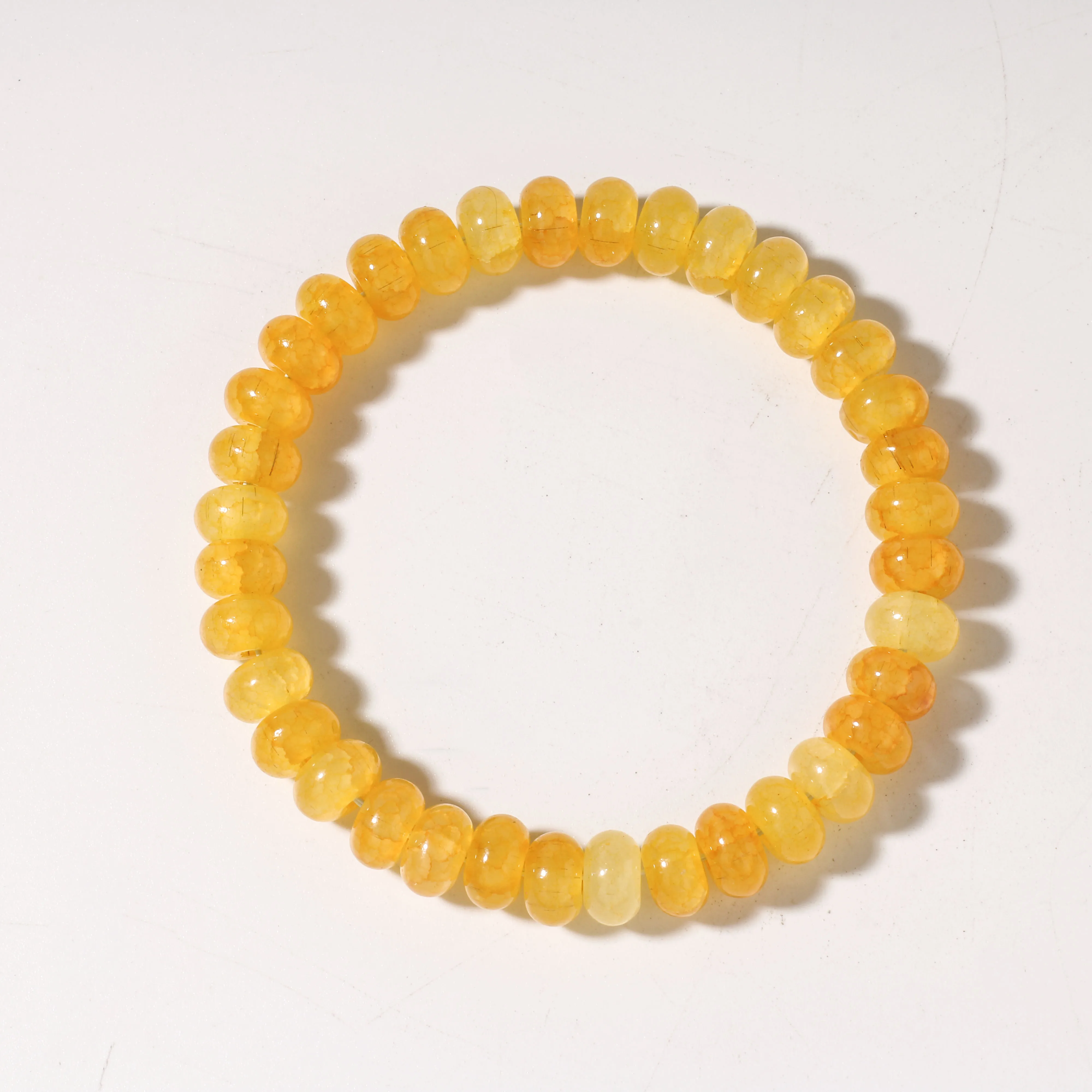 Glamorous Yellow Crystal Beaded Bracelet