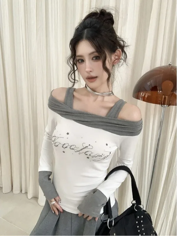 

Модный женский топ с открытыми плечами, приталенный, для весны, новый, базовый, для сочетания с одеждой