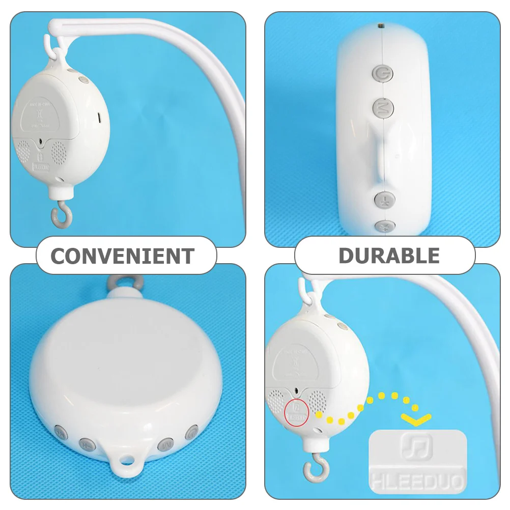 12-Tunes elektrisches Babybett, Spieluhr, Krippe, mobile Glocke, angetriebene Musik zum Aufhängen am Kinderbett, glatte Kante