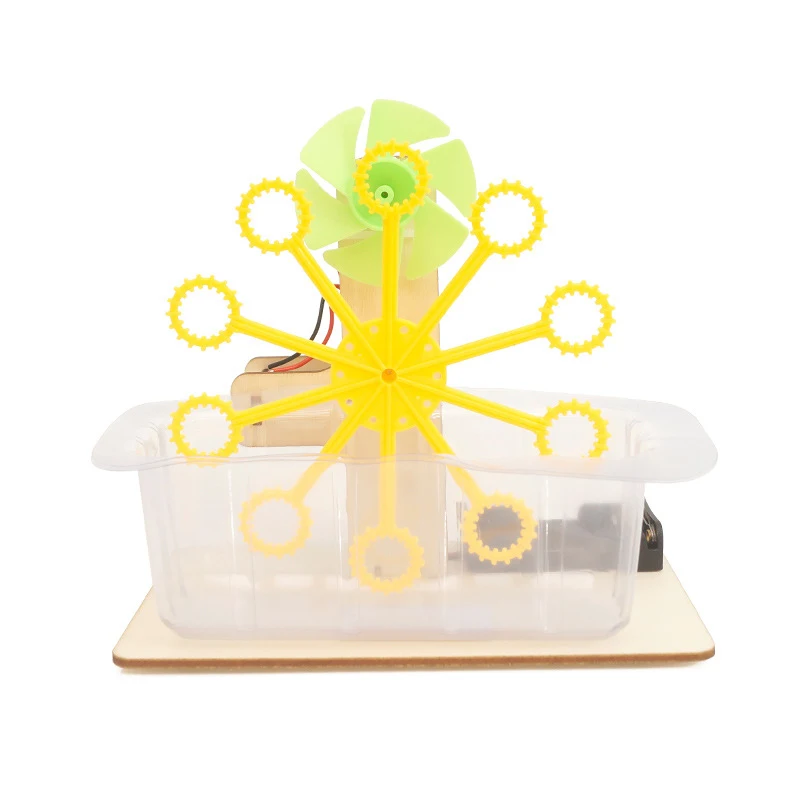 1 set di modelli di assemblaggio artigianali fai-da-te per bambini, macchina educativa per bolle, giocattolo educativo, regali per bambini