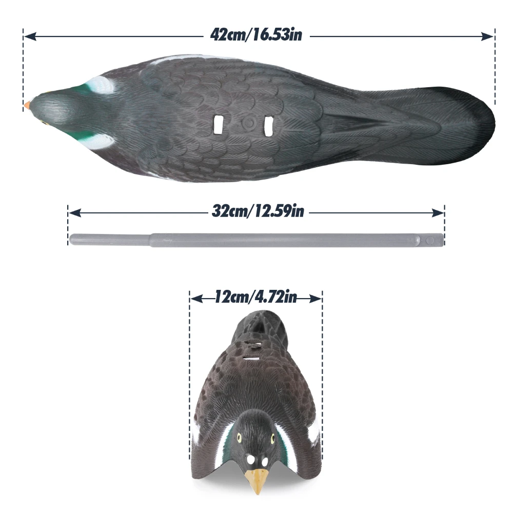 GUGULUZA 1Pcs Pigeon Decoy Hunting Bait Shooting Trap Pest Control Garden Scarecrow 30cm for Home Garden Yard Decoration