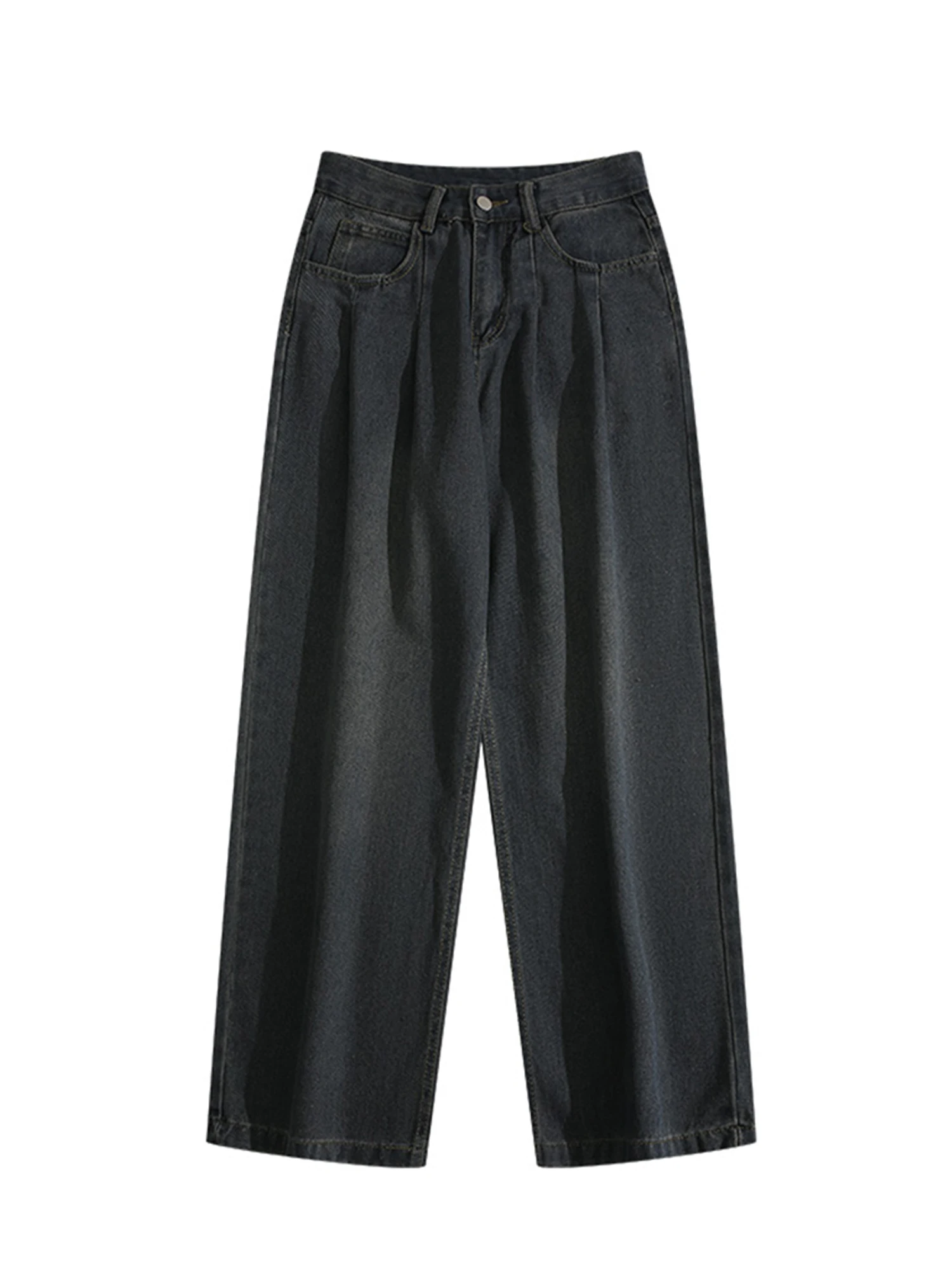 المرأة الأزرق الداكن فضفاض ايمو Y2k الجينز كبيرة الحجم الجرونج جان السراويل اليابانية نمط خمر Harajuku الهيب هوب سراويل جينز الملابس #5