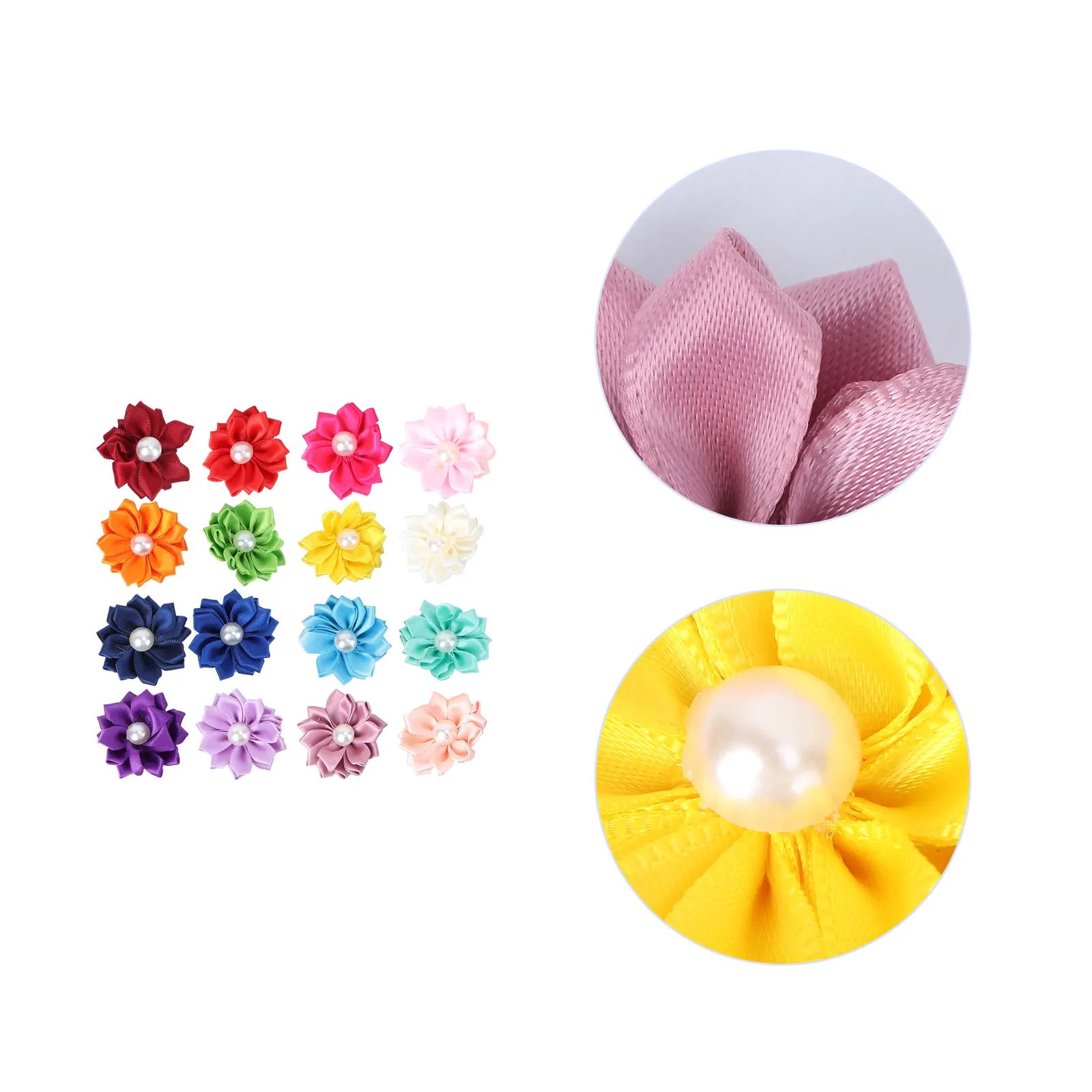 

40pcs Pet Hair Accessories with Flower Design for Dog Puppy Long Hair Ties Rope Holder Ring Clips Pet Supplies