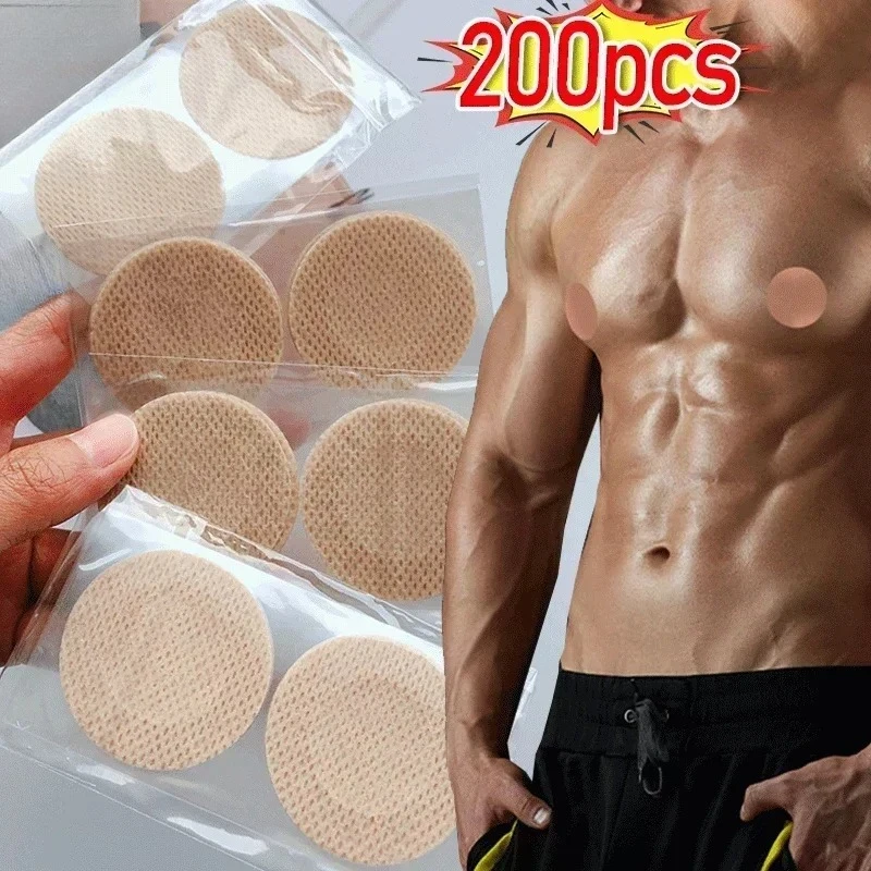 2/200pcs New Men Nipple Cover Adhesive Stickers Bra Pad Breast Invisible Breast Lift Bra Running Protect Nipples Chest Stickers image 2