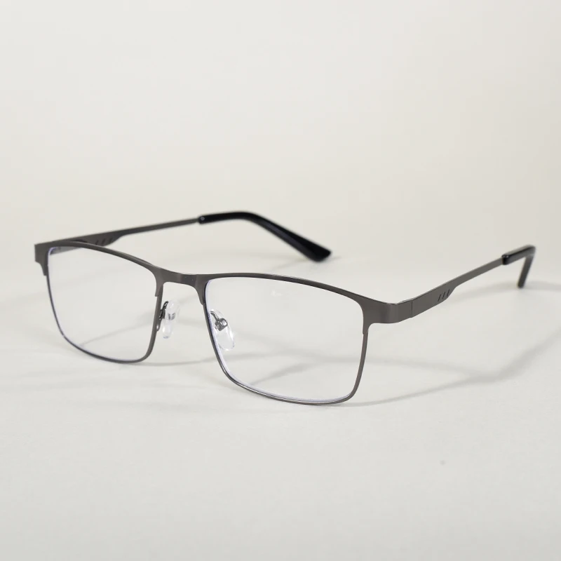 Männer Quadratische Metall Großen Rahmen Lesen Presbyopie Brille Blau Licht Blockieren Brillen Reader + 1,25 1,5 1,75 2,75 2,25 – Detail 3