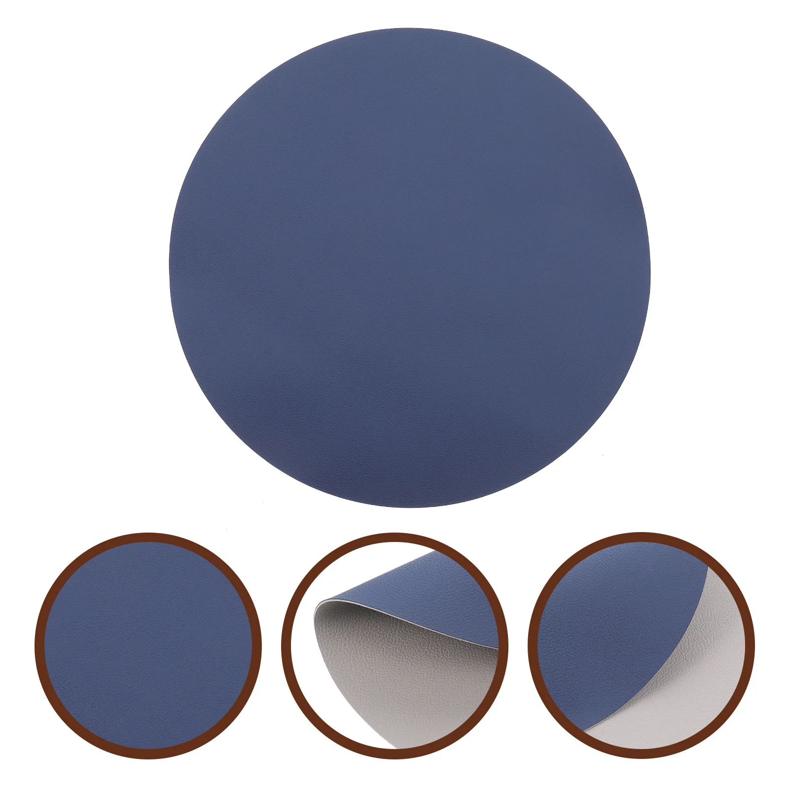 

PU Placemat Household Heat Resistant Insulation Placemat Round Design Dining Table Cutlery Mat Anti-Scald Water Resistant Easy