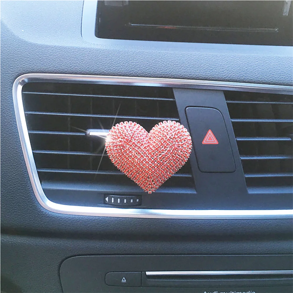 

Heart Rhinestone Car Perfume Aromatherapy Diffuser Clip Air Purifier Mini Solid Freshener Stress Relief High Temp Resistant