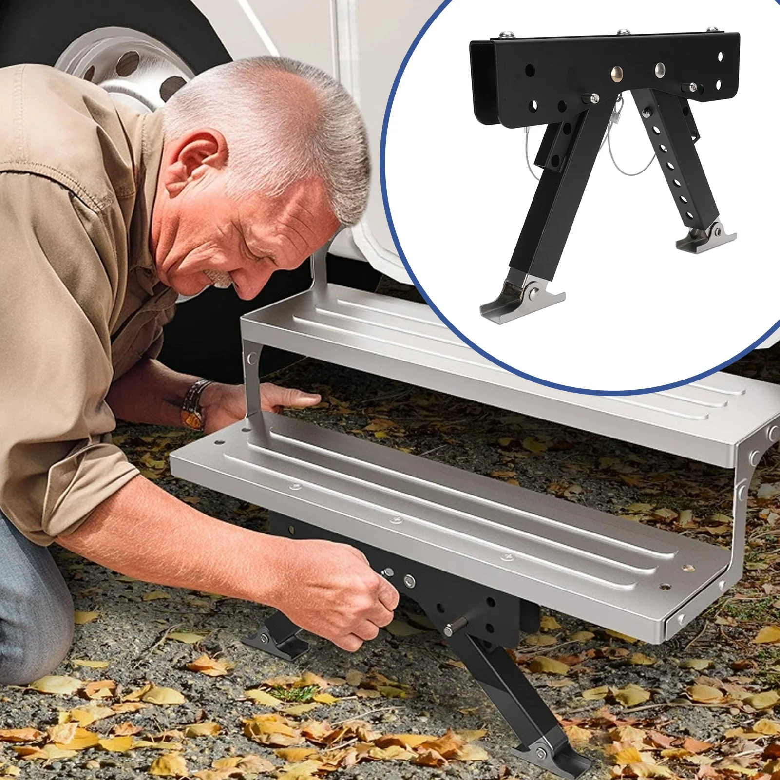 

Комплект стабилизатора ступени для автофургона, регулируемая высота, 2,8-11,4 дюйма, складная, повышенная стабильность для туристического прицепа, пятое колесо, дом на колесах