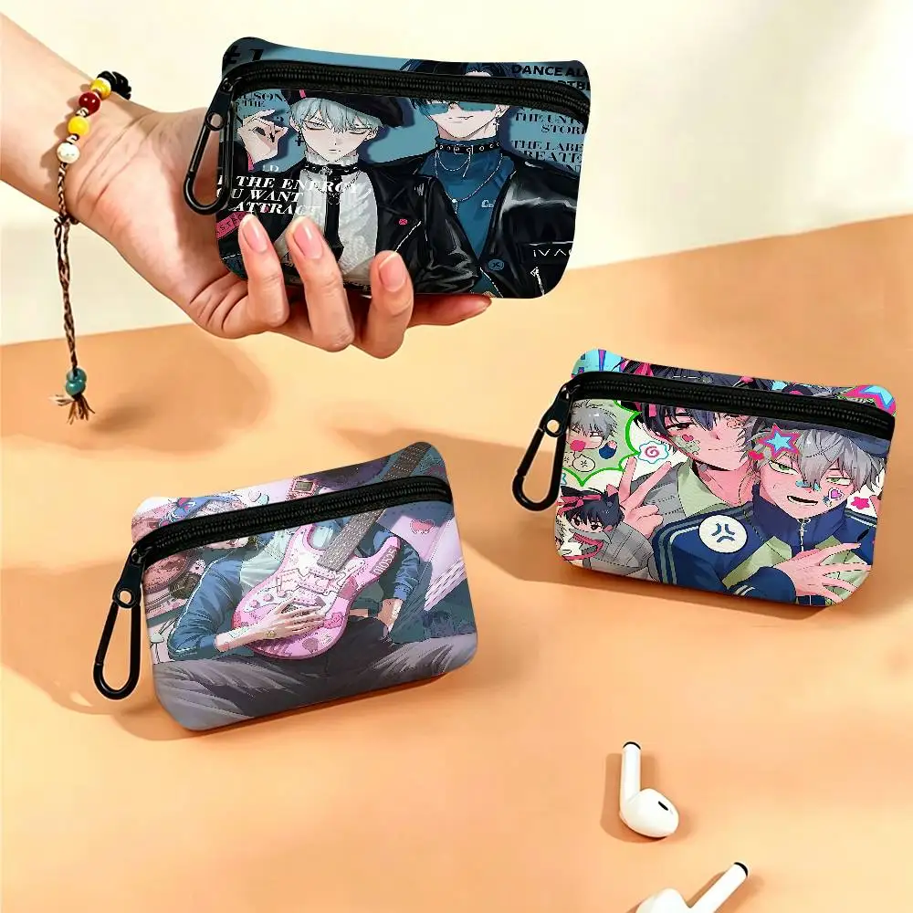 Alien Stage Anime Mini Oxford Cloth Coin Purse With Carabiner Hook Portable Key Card Wallet Small Zipper Storage Pouch