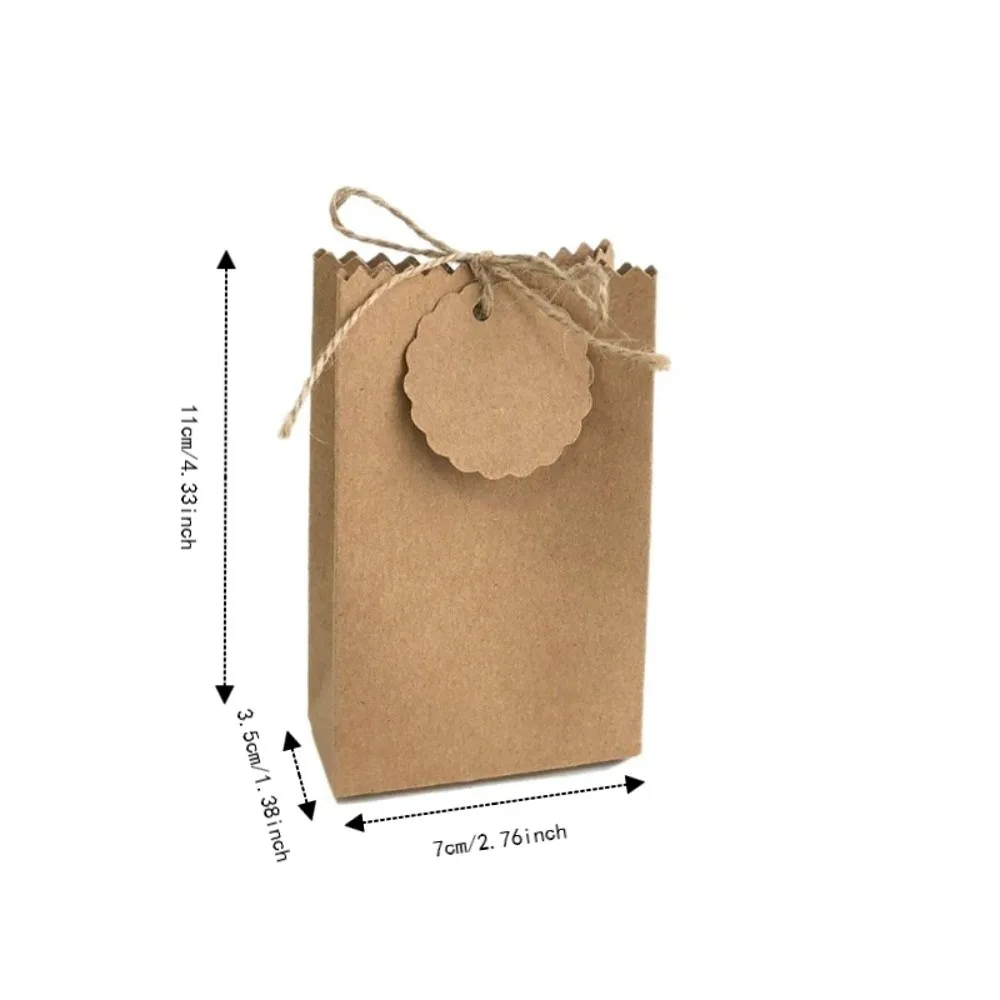 Multi-functional Retro Kraft Paper Gift Box Refilling with Rope Tag Candy Packaging Bag DIY Birthday Party Favors Box Wedding view 6