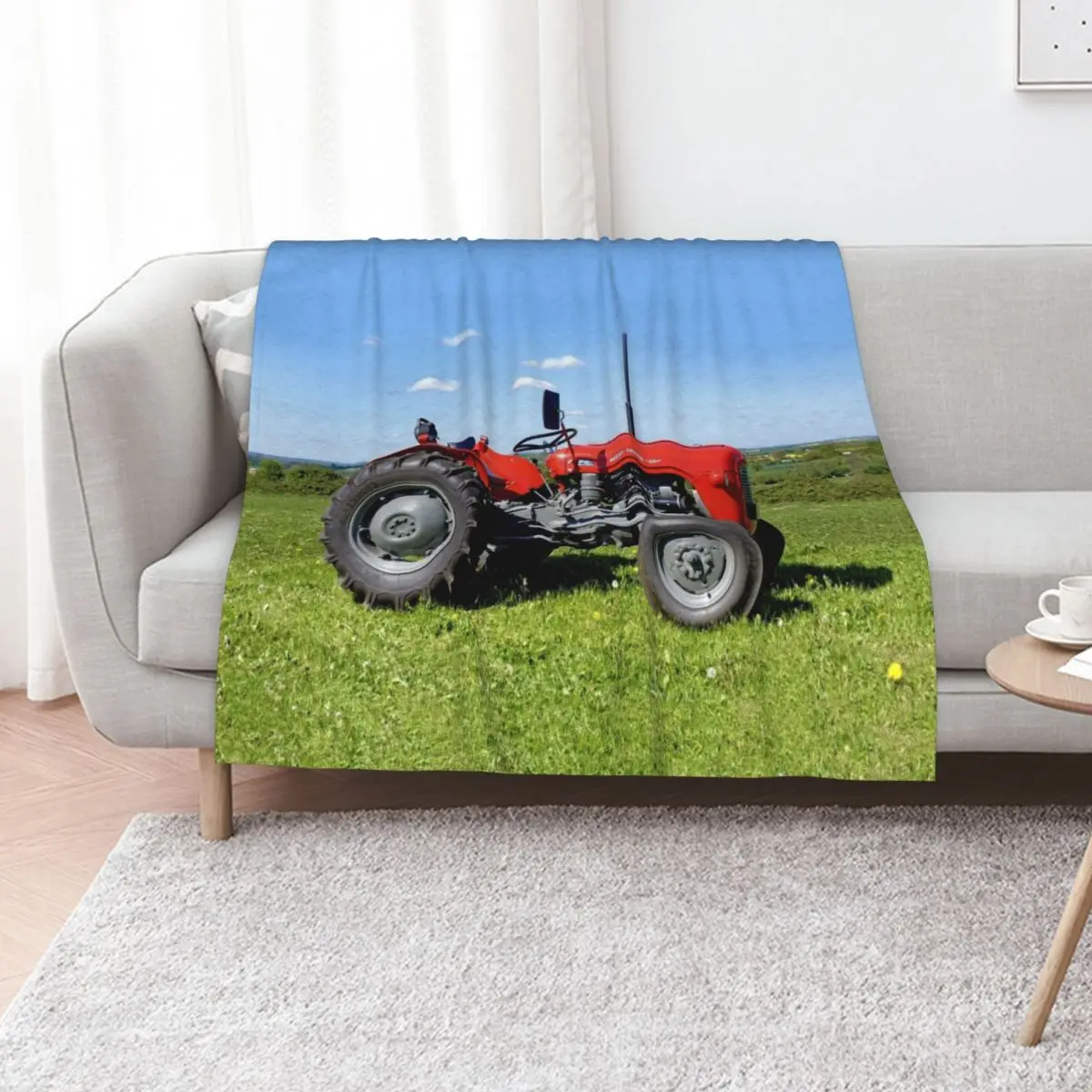 Massey Ferguson 35 Tractor Throw Blanket Luxury Brand Soft Plaid Flannel Fabric Cute Plaid Hairys Blankets For Sofas Blankets