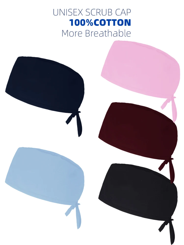 Nouveau solide gommage casquette femmes hommes soins infirmiers médicaux chapeaux beauté salle d'opération chapeau de travail clinique dentaire casquettes unisexe dentiste casquette chirurgicale