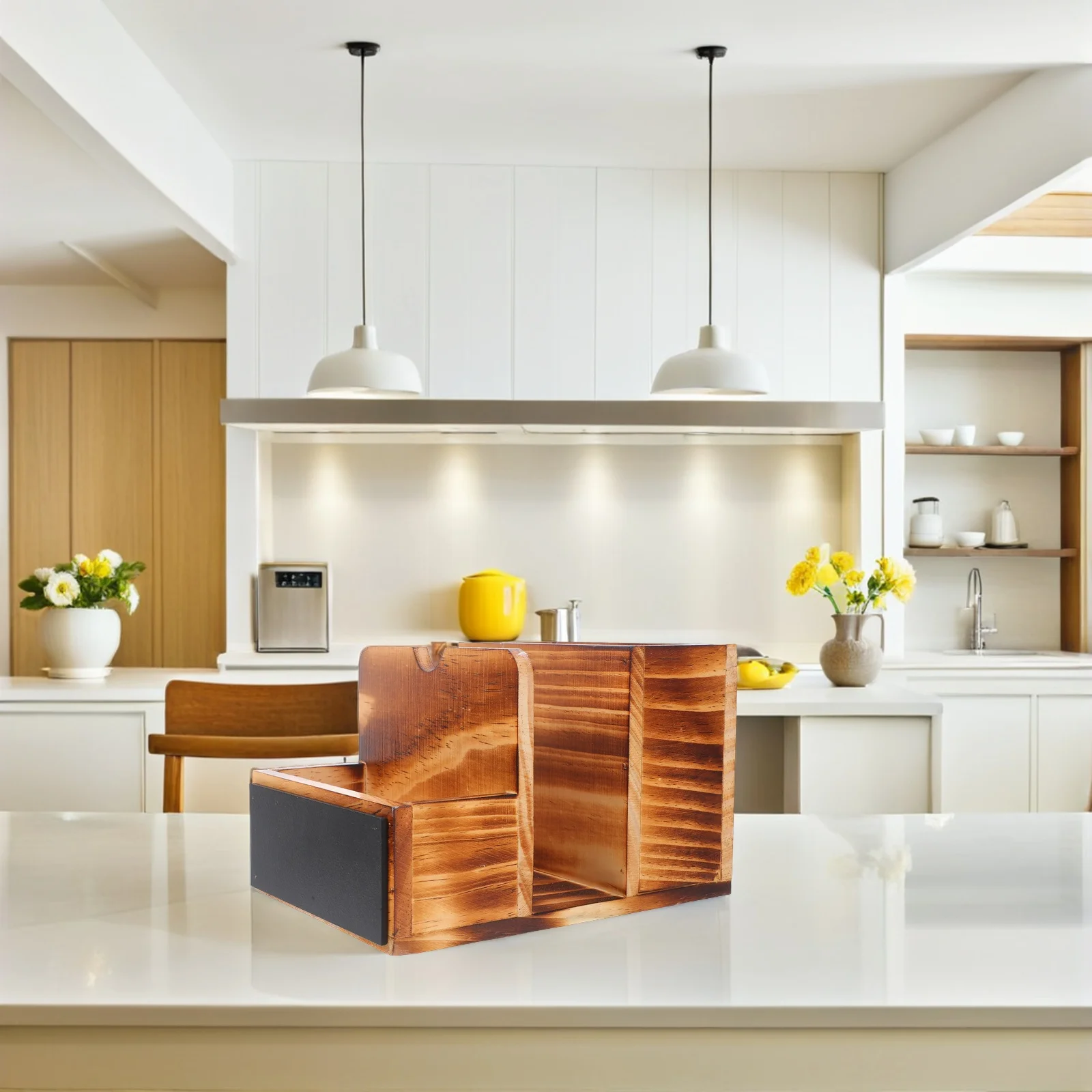 

Napkin Rack Towel Paper Holder Kitchen Countertop Vintage Wooden Organizer Kitchen Countertop Rack Paper Towel Storage