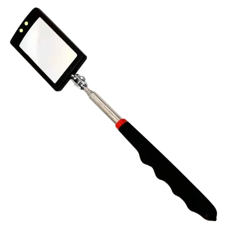 Outil de ramassage télescopique magnétique, rond et carré, miroir d\'inspection réglable, LED flexible, 360