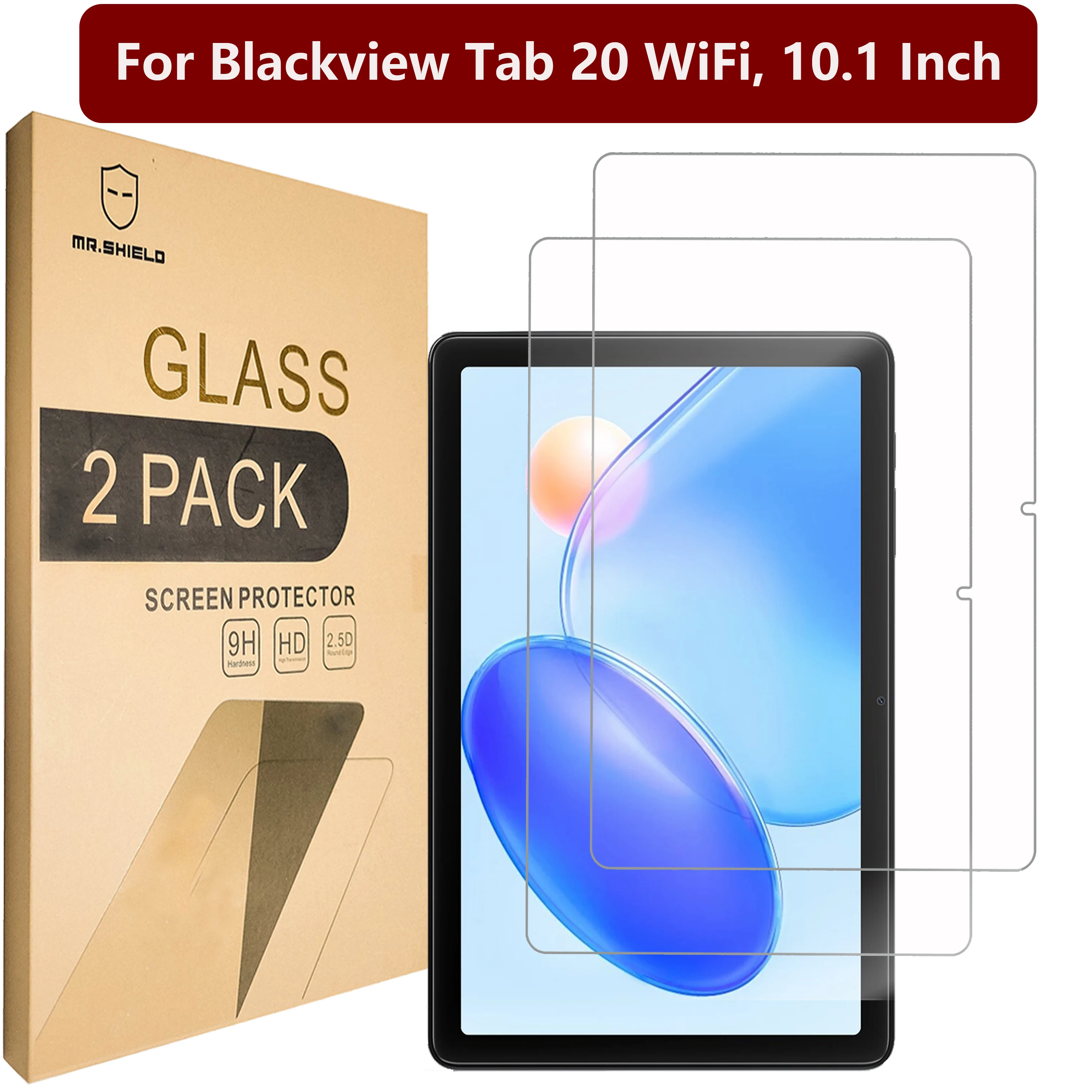 

Защитная пленка для экрана Mr.Shield, совместимая с Wi-Fi Blackview Tab 20 WiFi, 10.1 Inch [закаленное стекло] [2-PACK] [твердость 9H]