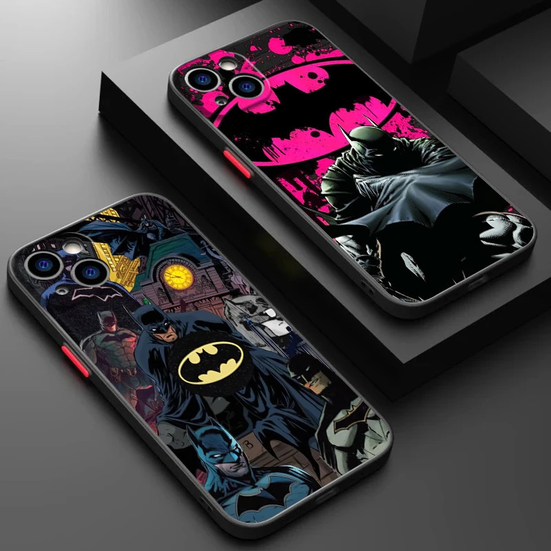 B-Batmans Joker Cartoon Cool Frosted Translucent For Apple iPhone 15 14 13 12 11 XS XR X 8 7 SE Pro Max Plus Mini Phone Case