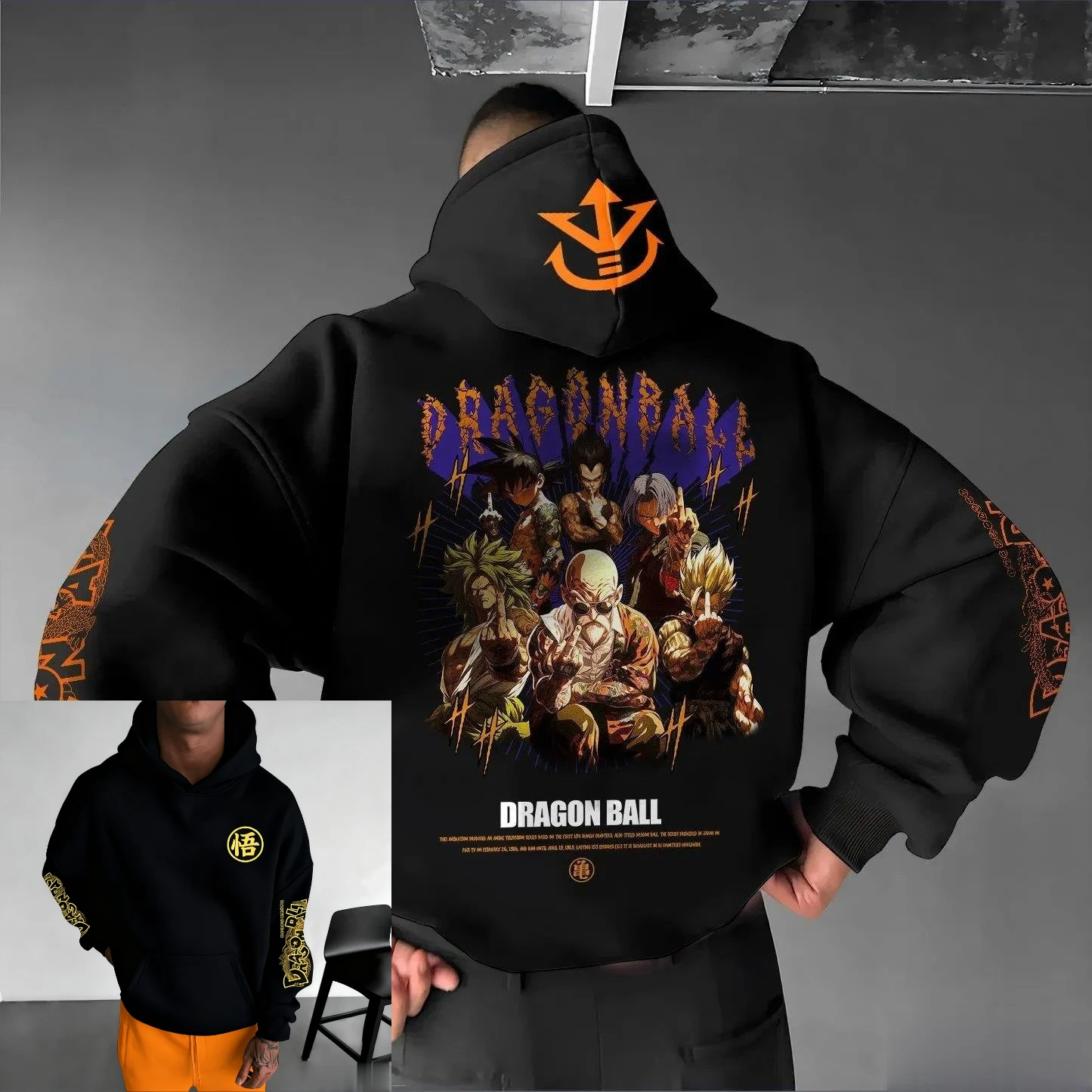 2025 Autunno e inverno nuova animazione Dragon Ball modello di stampa 3D maglione con cappuccio felpa con cappuccio moda casual all'aperto