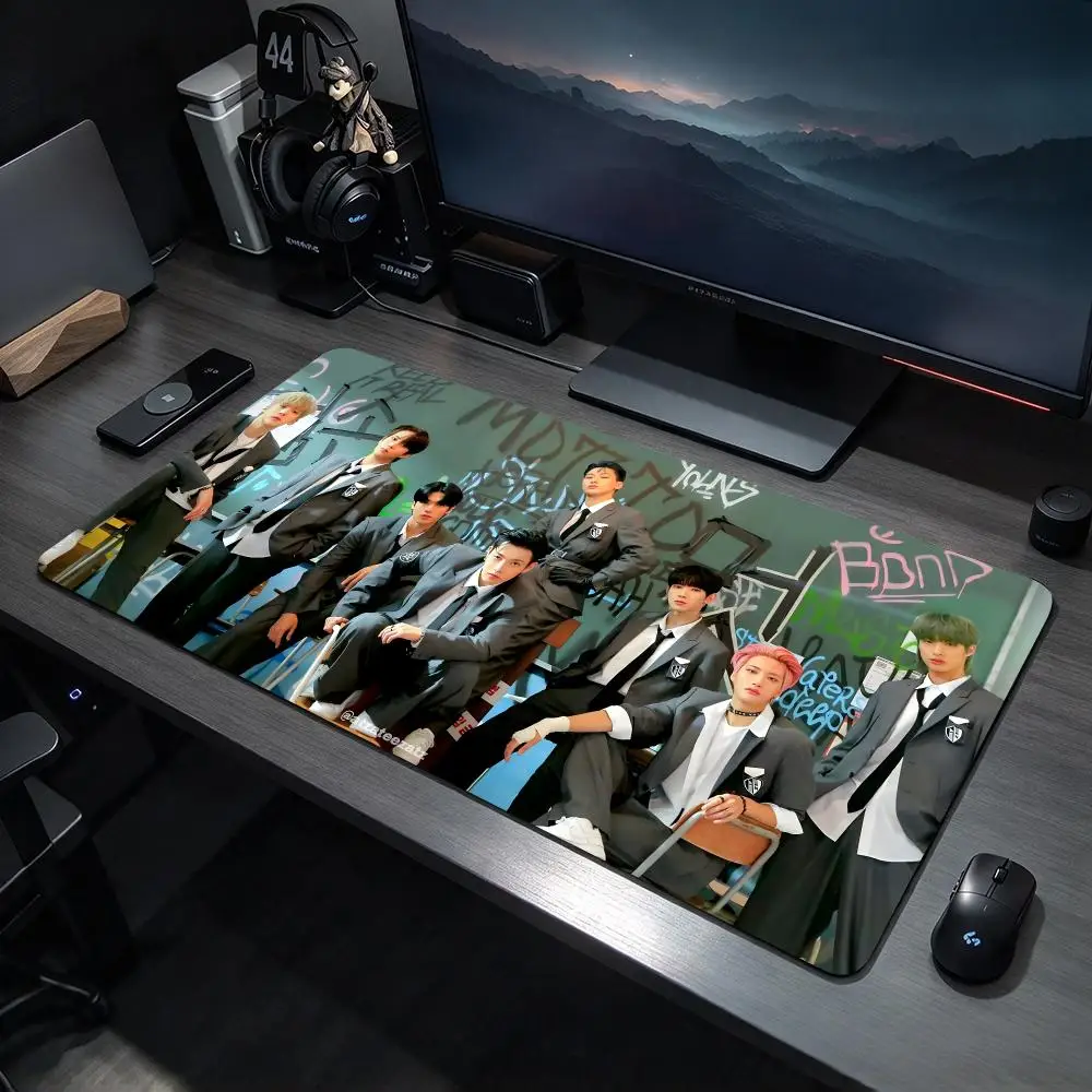 Kpop Group A-ATEEZ Mouse Pad Large Gaming Mousepad Desk Mat Non Slip Bottom Featuring Stitched Edges