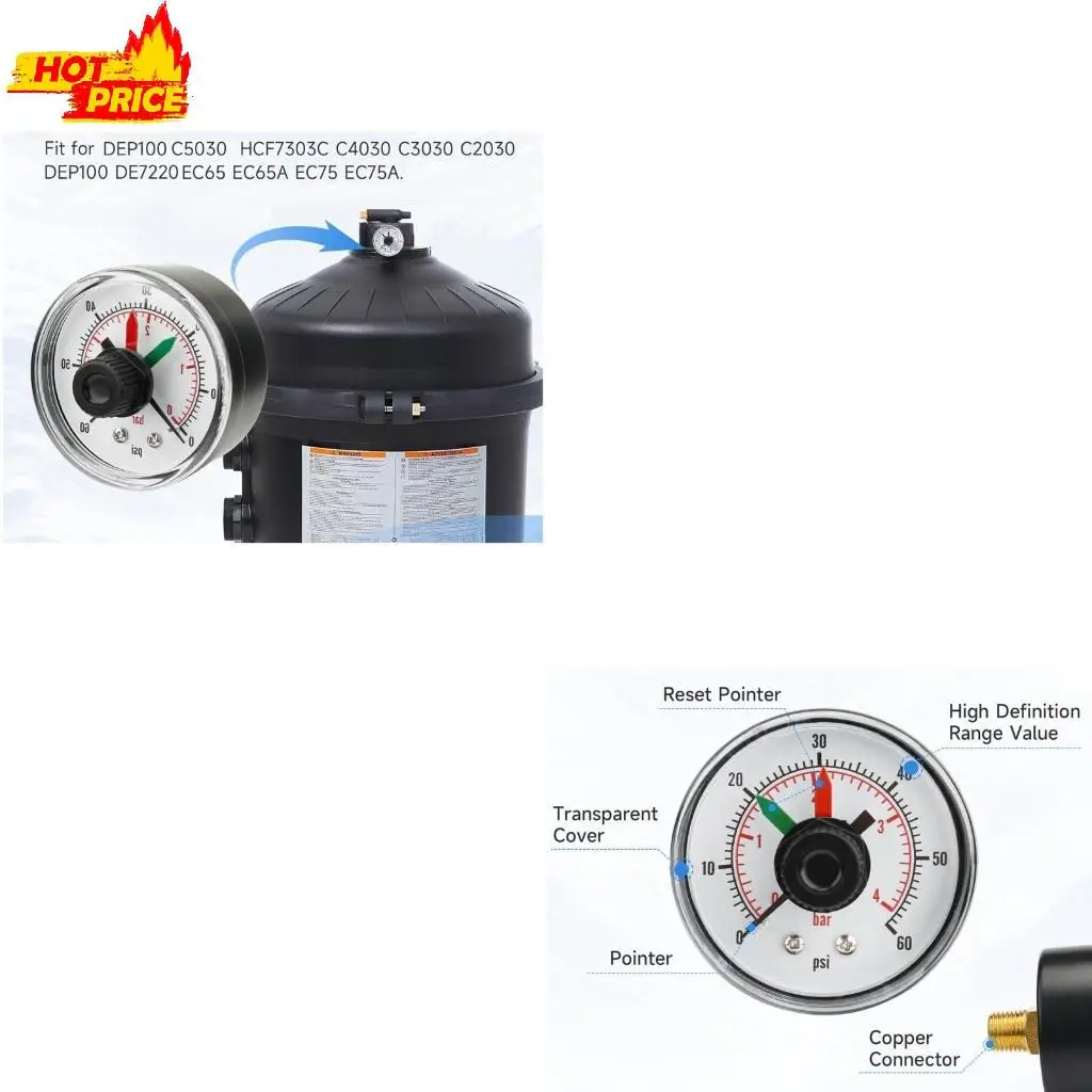 

High Sensitivity Pressure Meter for Filtration Efficiency Spa Sand Gauge