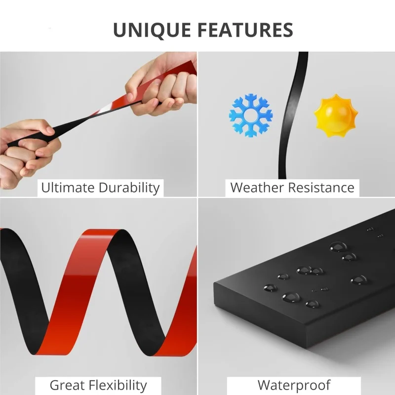 50 سنتيمتر شرائط مطاطية ذاتية اللصق لتقوم بها بنفسك أثاث مقاوم لدرجات الحرارة العالية يقلل من الاهتزاز المضادة للانزلاق المضادة للتصادم طوقا