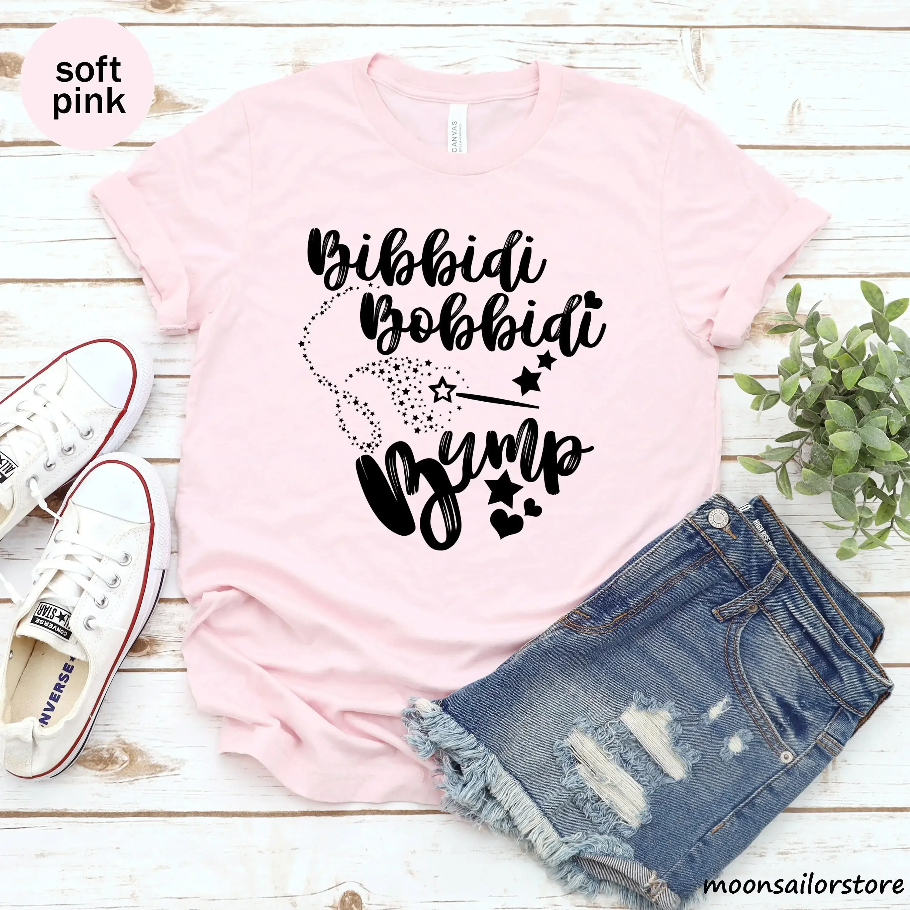 Bibbidi Bobbidi Bump Pregnancy Announcement T Shirt Fictional Character Princess Fairy Godmother
