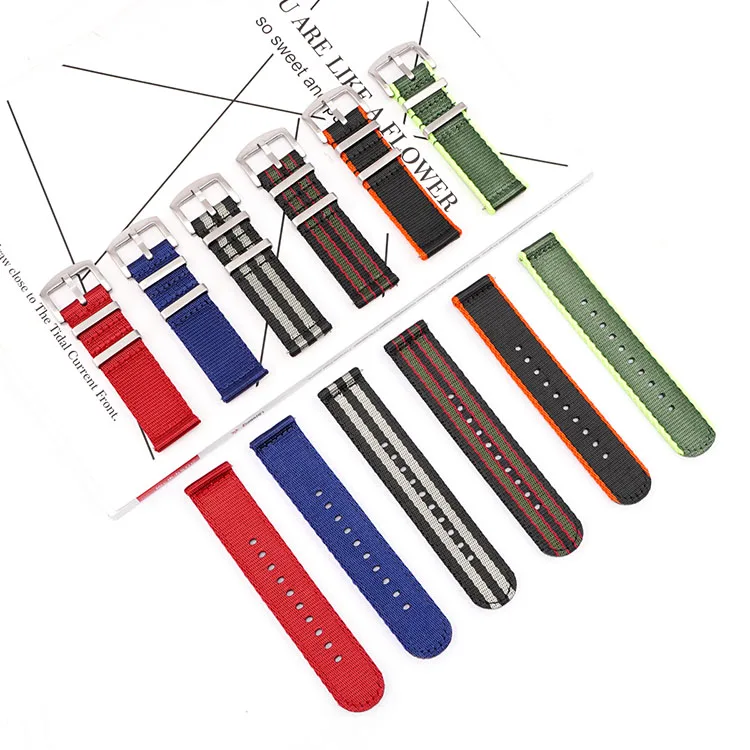 Nuovo arrivato per Citizen Seiko Casio Timex Army Green khaki black Hamilton cinturino in nylon cinturino in tela 20 22mm bracciale