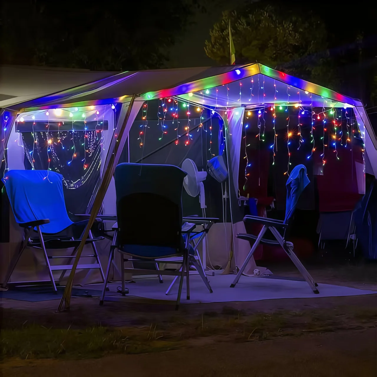 Solar Powererd Christmas Light Outdoor Waterproof Curtain Fairy String Light Solar Fence Light for Garden Party New Years Decor