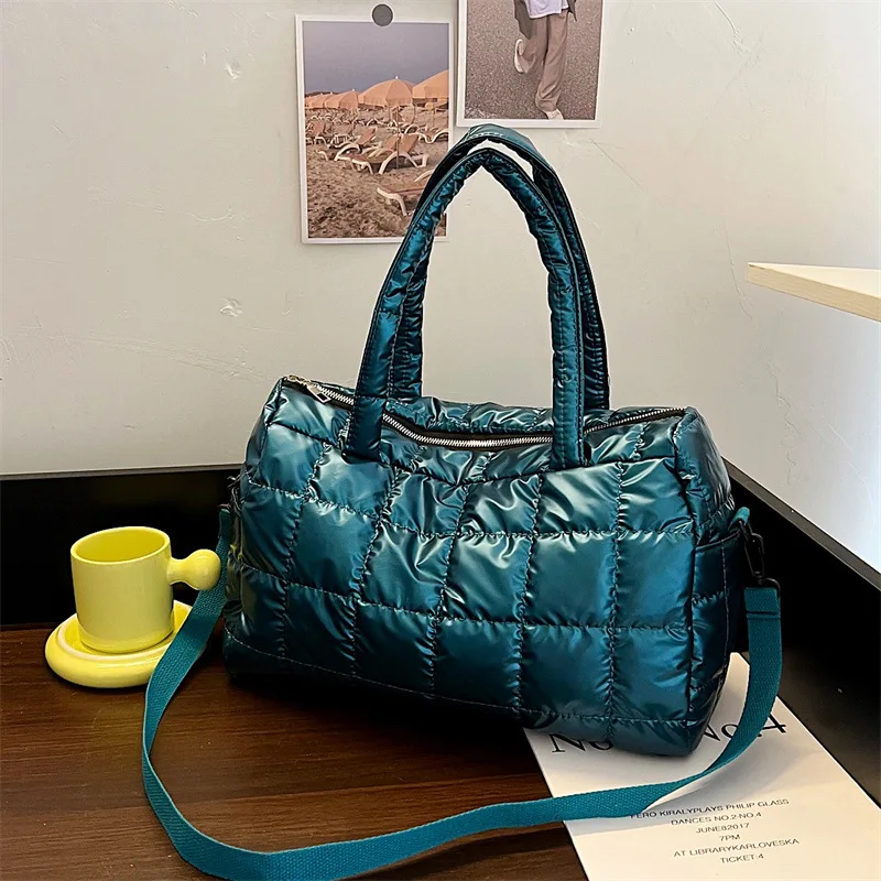 Yogodlns Luxus Raum Gepolsterte Baumwolle Handtasche Große Kapazität Schulter Tasche Wasserdichte Nylon Tasche Reise Unten Umhängetasche Geldbörse Bolsa – Detail 18