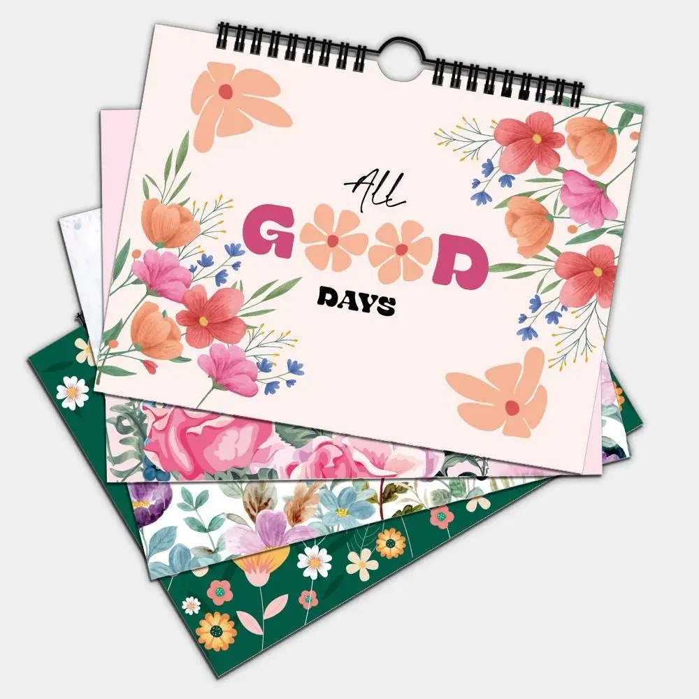 Flower Themed 2025 Agenda Book Self-motivation English Daily Planner Notepad With Calendar Flower Calendar Planner School Office