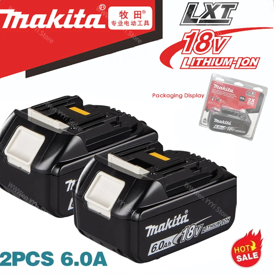 

100% оригинальная батарея Makita 6Ah/5Ah/3Ah Makita 18V BL1830B BL1850B BL1850 BL1840 BL1860 BL1815, сменная литиевая батарея