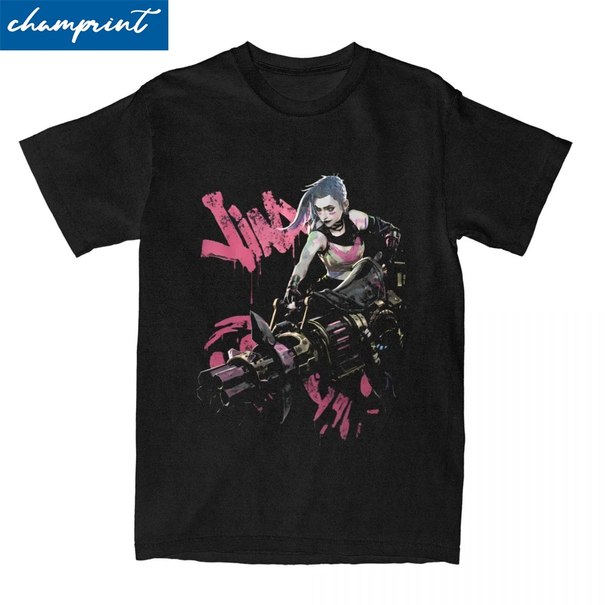 Men Women Jinx Arcane Jinx T Shirt Pure Cotton Clothing Funny Short Sleeve Round Neck Tees 4XL 5XL T-Shirt