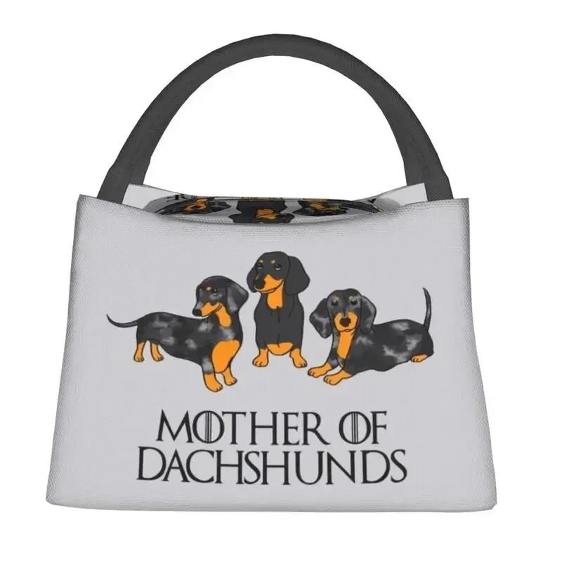 Mother Of Dachshunds Thermal Insulated Lunch Bags Women Sausage Dogs Lunch Container for Outdoor Camping Travel Meal Food Box