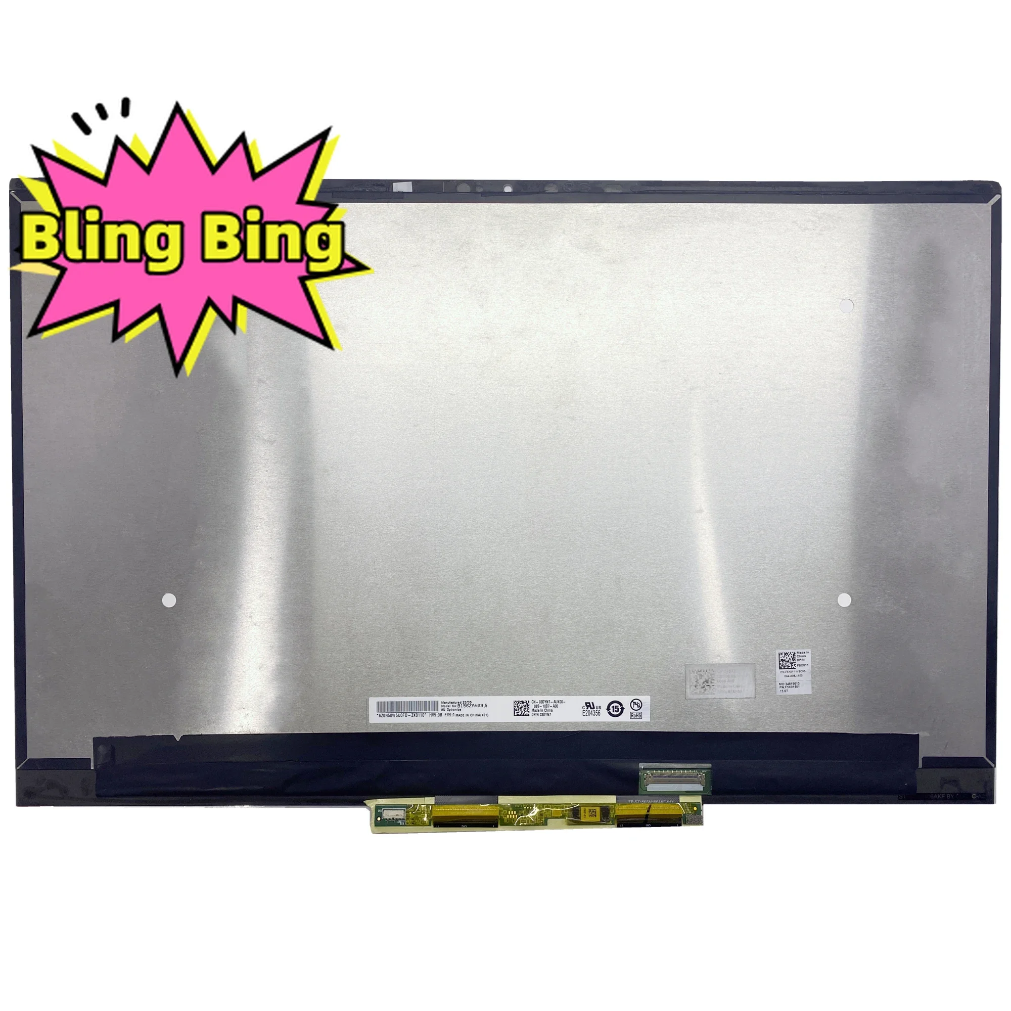 B156ZAN03.5 для Dell Inspiron 7500 2N1 P97F JVD83 CC53D Замена без рамки UHD ЖК-дисплей со светодиодной подсветкой и сенсорным экраном 15,6 дюйма в сборе