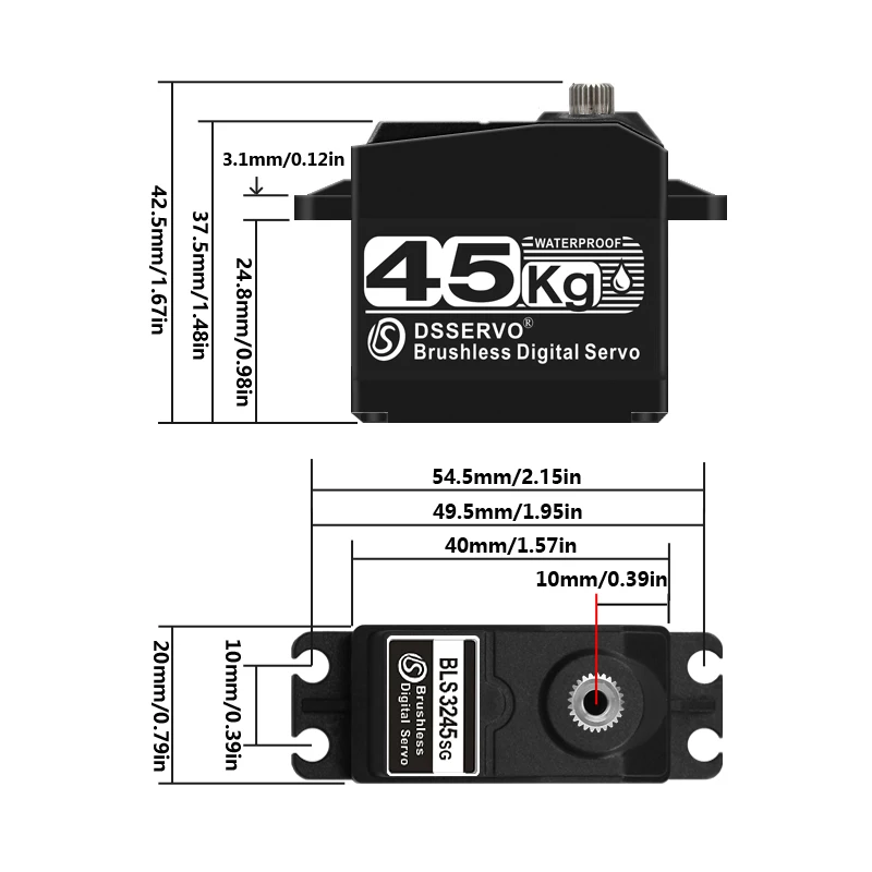 1x bls3245 Update Servo 25kg 35kg 45kg Voll metall getriebe Digital Servo Baja Servo wasserdichtes Servo für Baja Autos versand kostenfrei