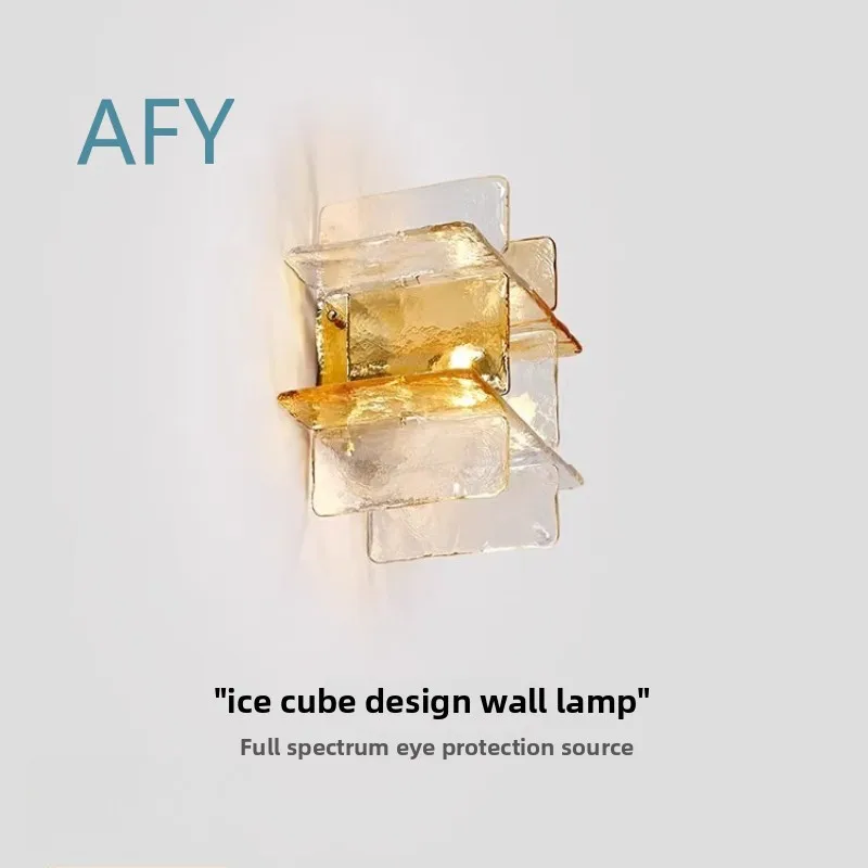 Glacier Wall Lamp for Medieval Bauhaus Bedroom Bedside Minimalist Staircase Hallway Lighting Fixtures Designer Art Creative