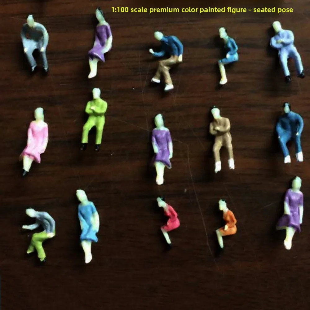 100pcs New 1:200/1:100/1:150/1:75/1:50 Scale Model Building People Figures Mixed Color Colorful Standing People Assorted Poses