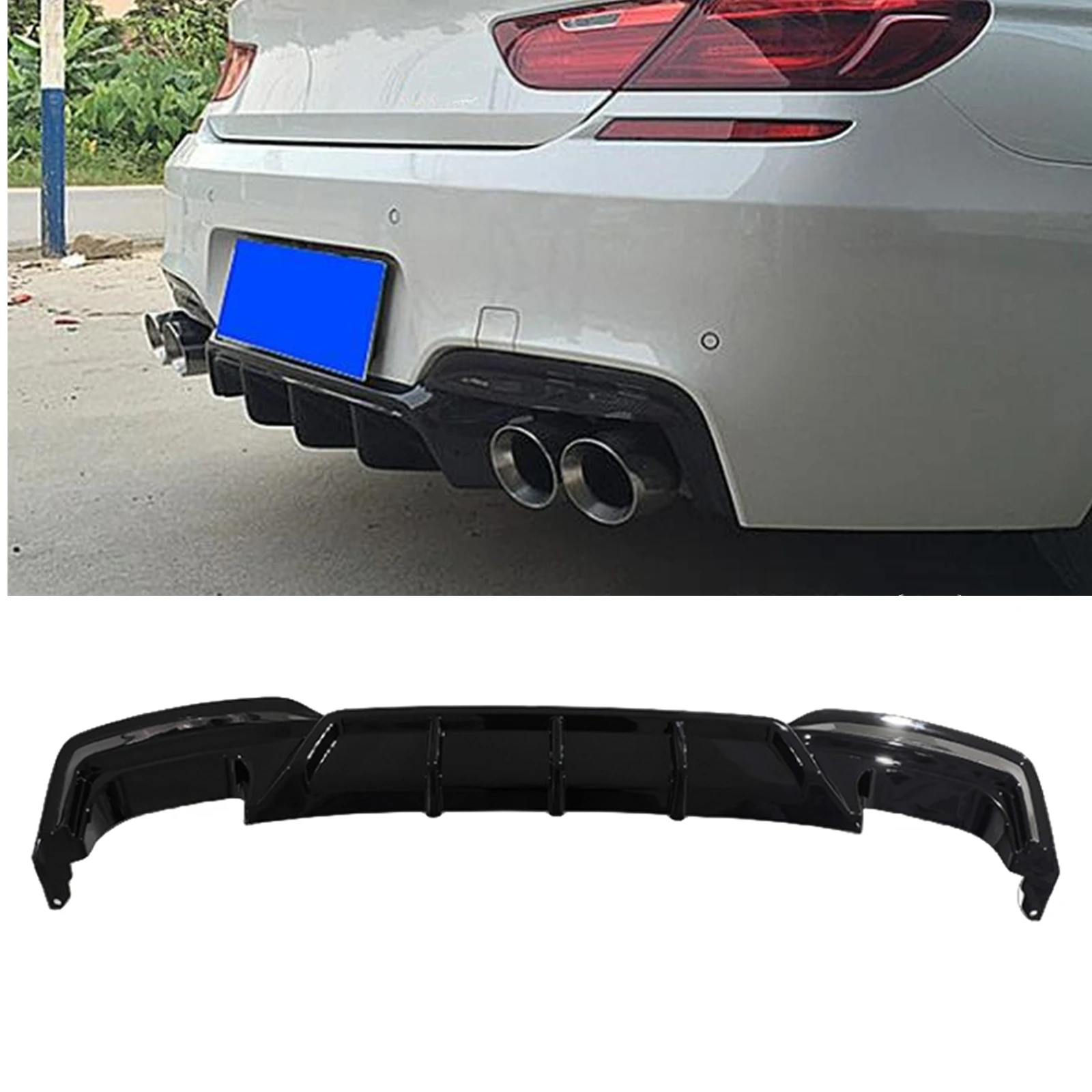 

Rear Bumper Diffuser Lip For BMW 6 Series F06 F12 F13 M Sport M6 2012-18 Gloss Black Tail Boot Spoiler Plate Protector Splitter