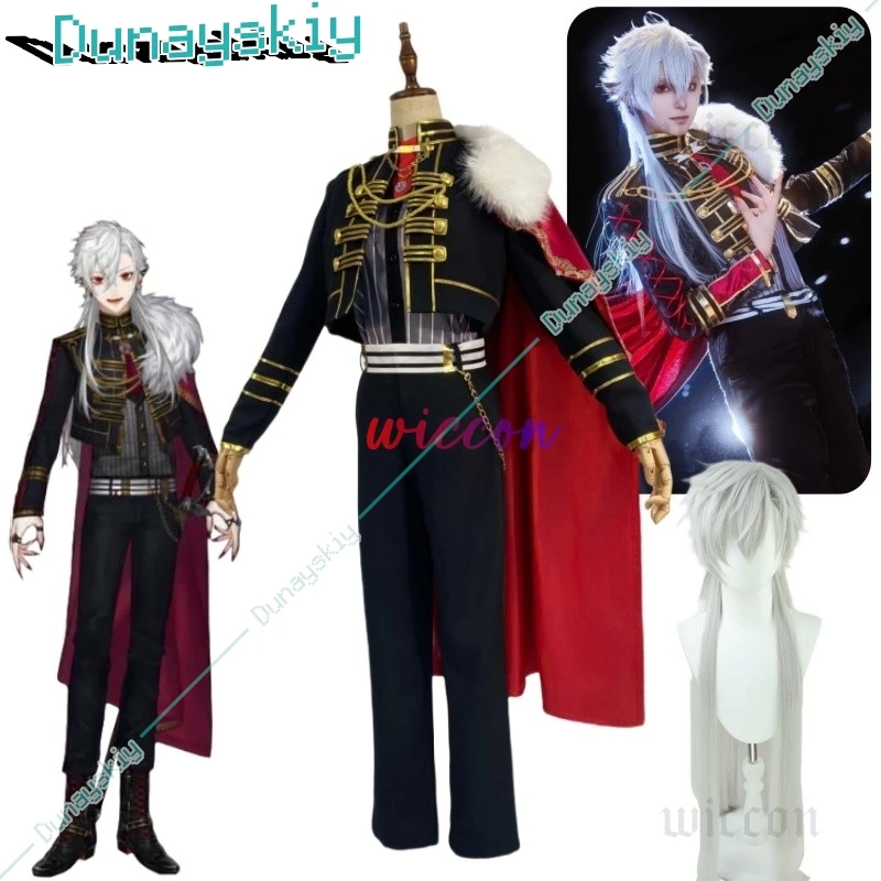 

VTuber NIJISANJI Virtual YouTuber Kuzuha Cosplay Costume Black Evening Dress Cloak Wig Man Woman Carnival Masked Ball Suit