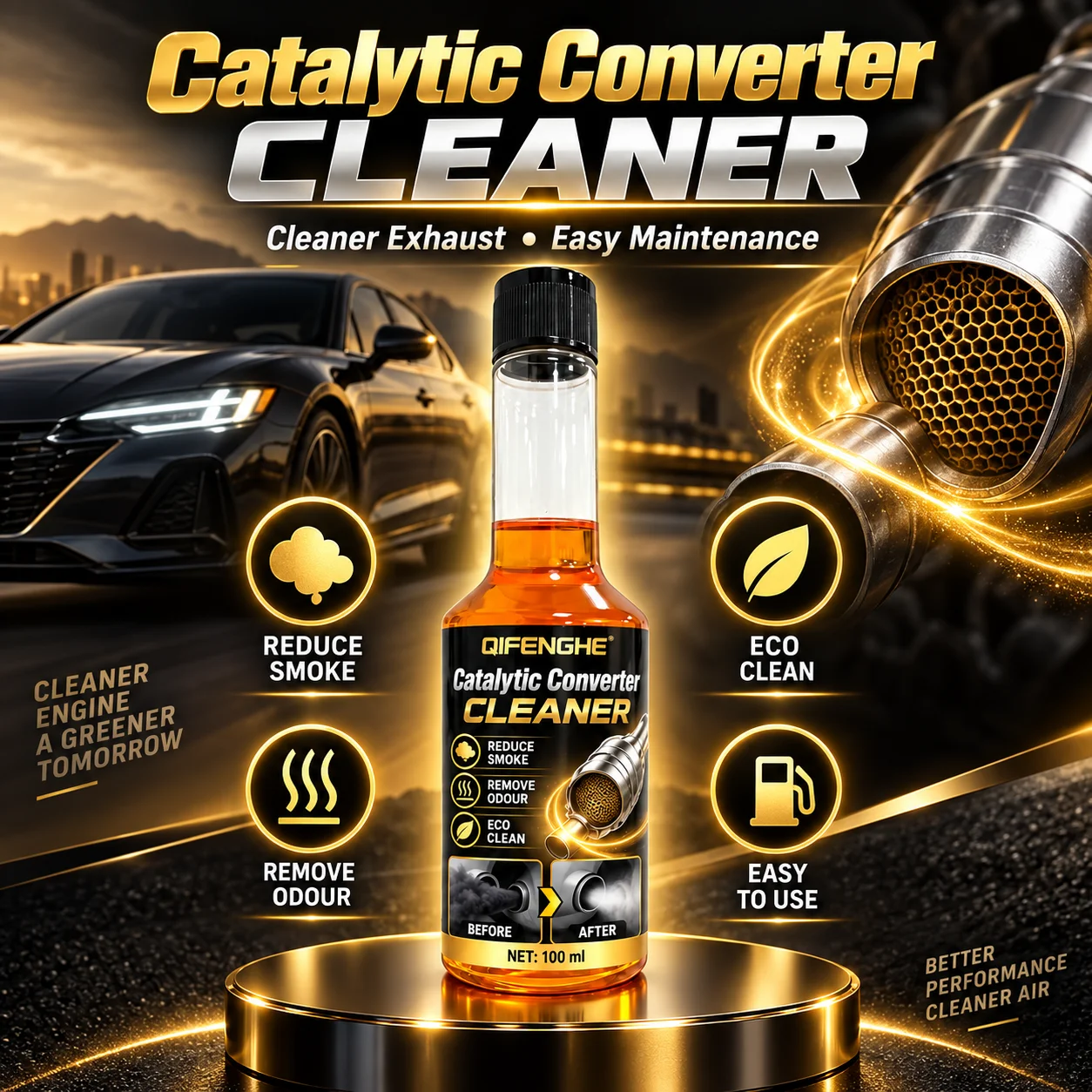 Auto Catalytic Converter Cleaner, Fuel Additive, Carbon & Gum Remover, Restore Catalytic Activity, Save Fuel