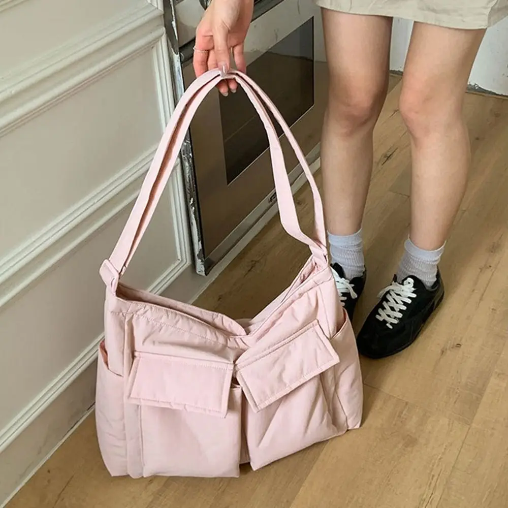 

Large Capacity Nylon Crossbody Bag Harajuku Multiple Pockets Men Shoulder Bag Korean Style Mobile Phone Pack