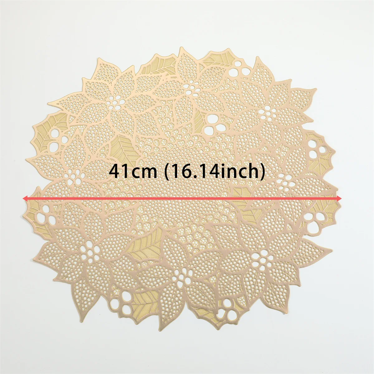 1pc Irregular Hollow Flower Placemat PVC Insulation Pad Hot Stamping Dining Table Decoration Mat Coffee Cup Coaster Tablecloth