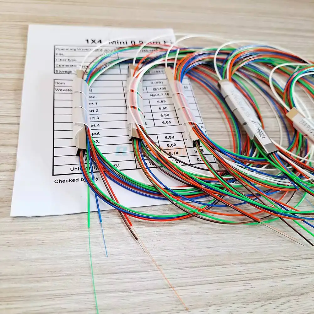 Blockless Bare 0.9mm Fiber PLC Splitter Without Connector Single Mode 1×2 1×4 1×8 1×16 10Pcs FTTH Optical Distribution Tool