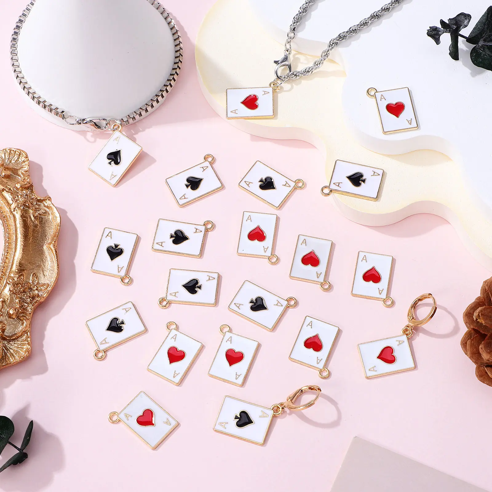 

20Pcs Poker Style Charms Made of Premium Alloy Stylish Creative Design Easy to Use Jewelry Making Pendants DIY Earring Necklace