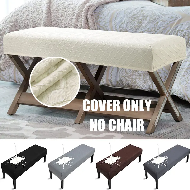 Bench High Stretch Chair Slipcover Dining Room Waterproof Removable Bench Seat Cushion Cover for Living Room Kitchen Bedroom