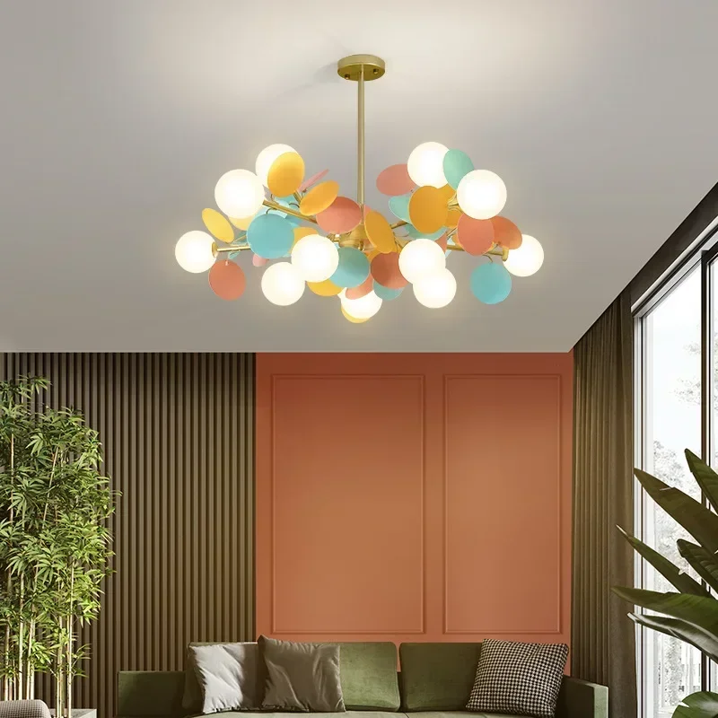 Lampe Suspendue en Forme de Branche de Fleurs Colorées, Luminaire Décoratif d'Nik, Idéal pour un Salon, un Restaurant, Offre Spéciale